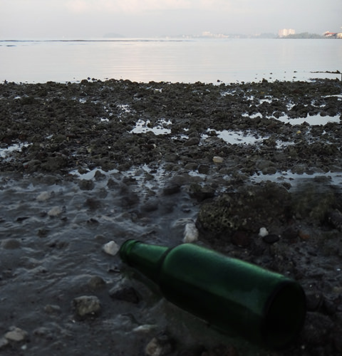 Stills #7 by Jeremy Chin - Beached Bottle at Avillion Beach, Port Dickson