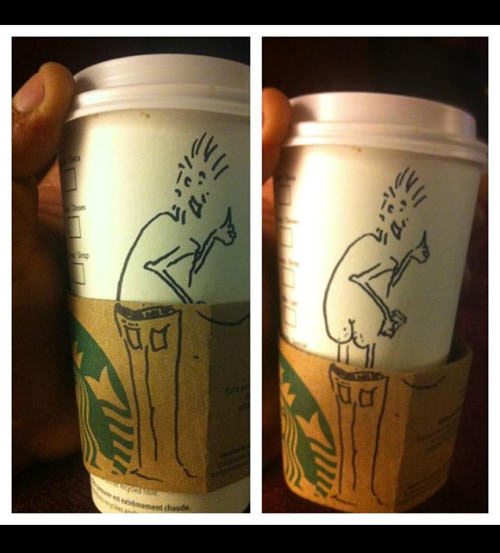 Coffee #62: Starbucks pulldown jeans cup sleeve.