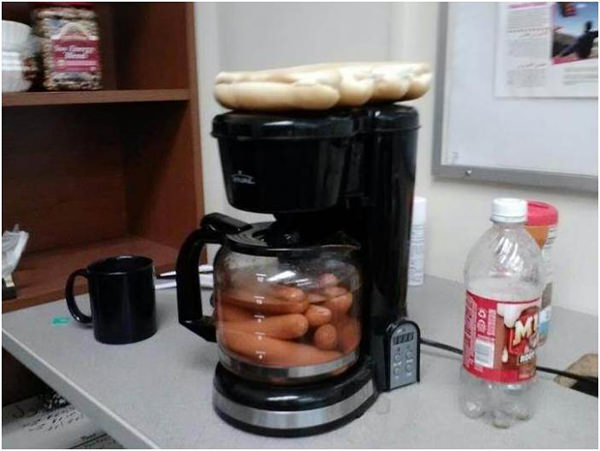 Coffee #139: Cooking sausages with your coffee maker.