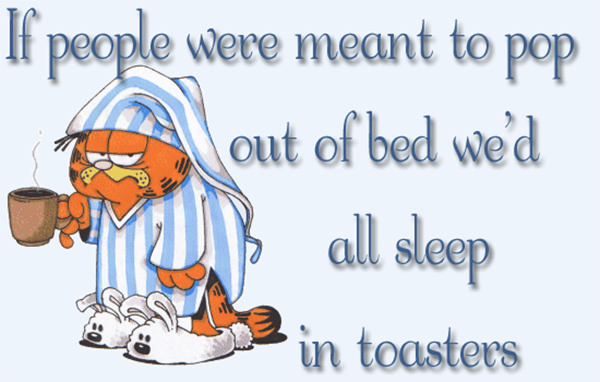 Coffee #200: If people were meant to pop out of bed we'd all sleep in toasters.