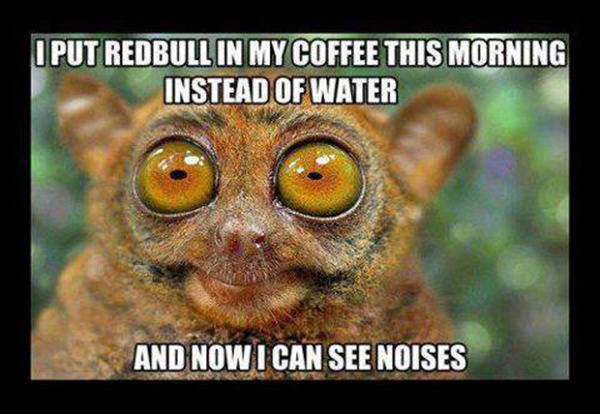 Coffee #204: I put Redbull in my coffee this morning instead of water. And now I can see noises.