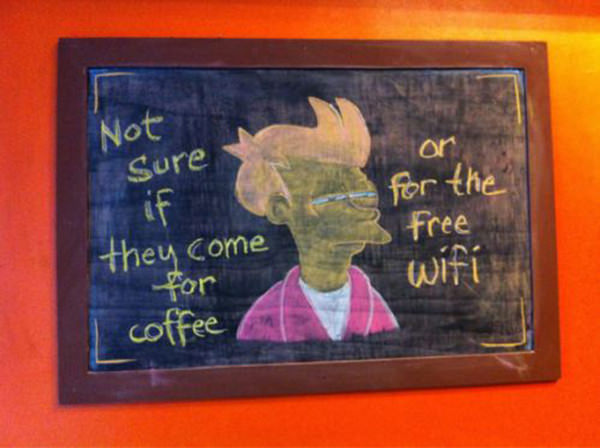Coffee #228: Not sure if they come for coffee or for the free Wifi.