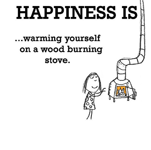Happiness #64: Happiness is warming yourself on a wood burning stove.