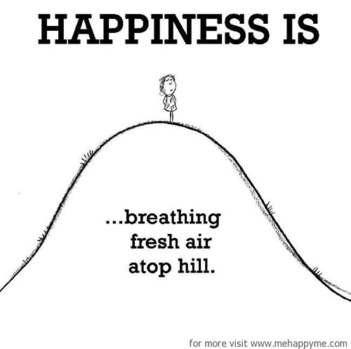 Happiness #65: Happiness is breathing fresh air atop hill.