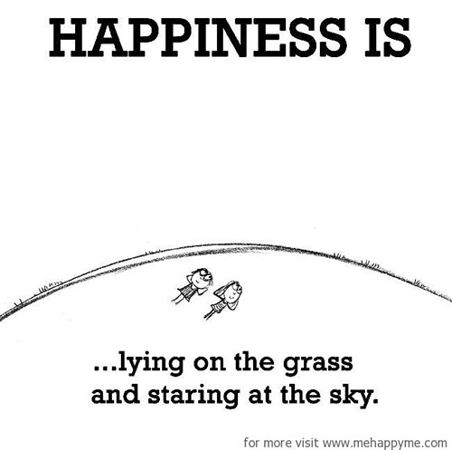Happiness #147: Happiness is lying on the grass and staring at the sky.