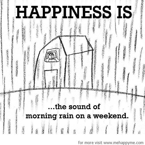 Happiness #171: Happiness is the sound of morning rain on a weekend.