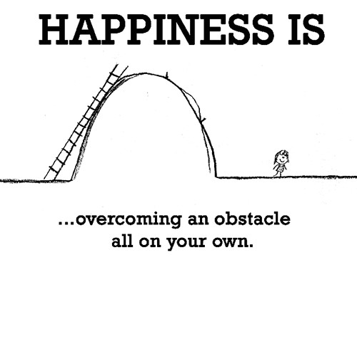 Happiness #199: Happiness is overcoming an obstacle all on your own.