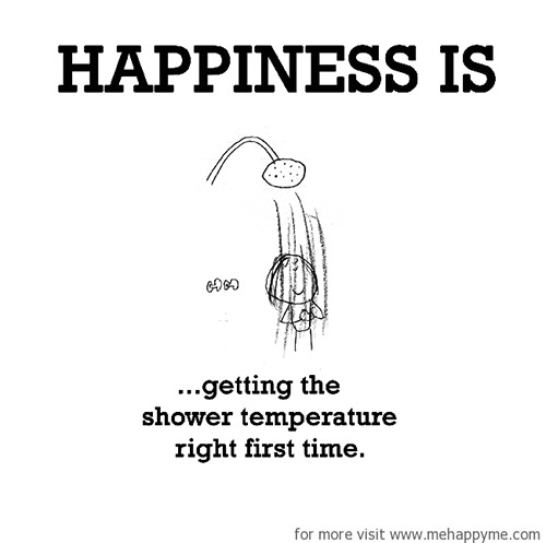 Happiness #234: Happiness is getting the shower temperature right the first time.