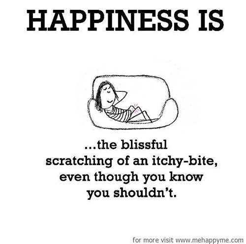Happiness #239: Happiness is the blissful scratching of an itchy bite even though you know you shouldn't.