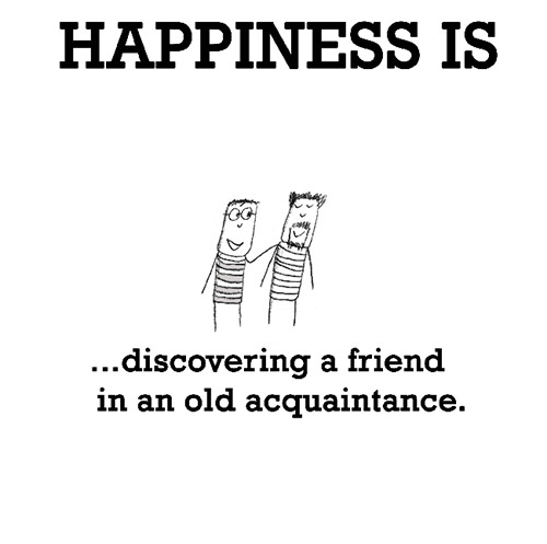 Happiness #240: Happiness is discovering a friend in an old acquaintance.