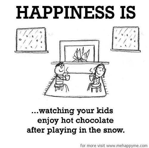 Happiness #251: Happiness is watching your kids enjoy hot chocolate after playing in the snow.