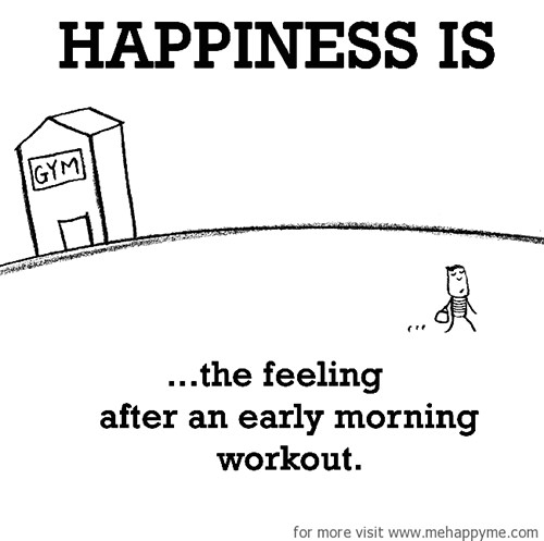 Happiness #286: Happiness is the feeling after an early morning workout.