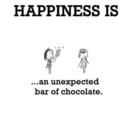 Happiness #294: Happiness is an unexpected bar of chocolate.