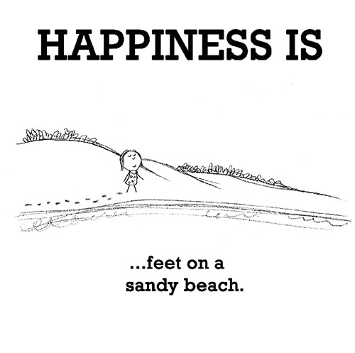 Happiness #332: Happiness is feet on a sandy beach.