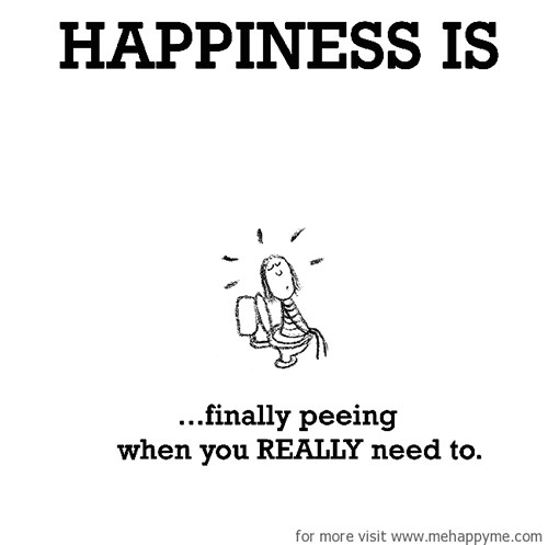 Happiness #375: Happiness is finally peeing when you really need to.