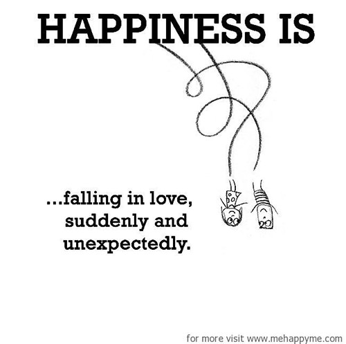 Happiness #380: Happiness is falling in love suddenly and unexpectedly.