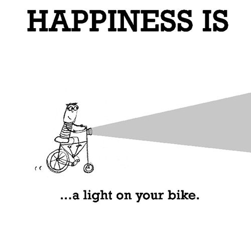 Happiness #440: Happiness is a light on your bike.