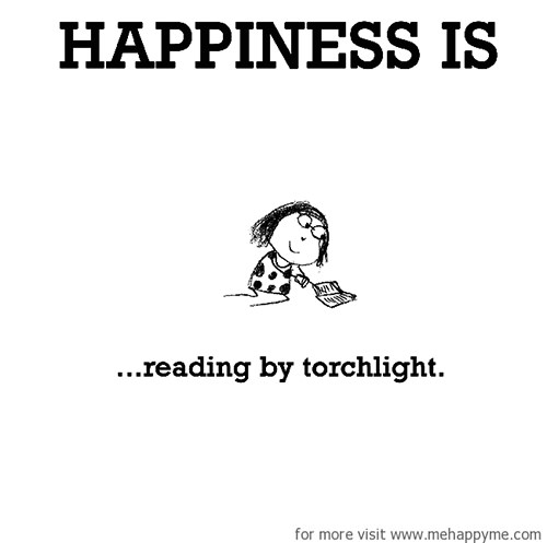 Happiness #449: Happiness is reading by torchlight.