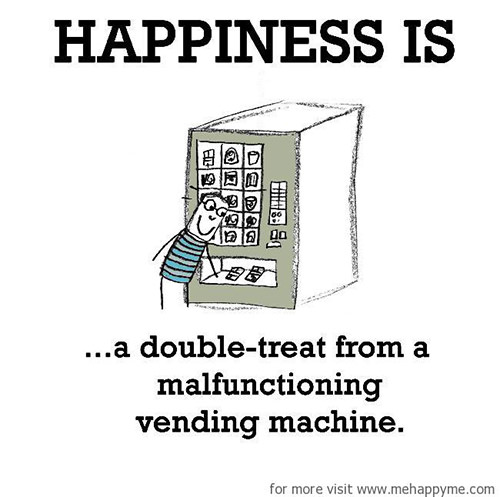 Happiness #466: Happiness is a double treat from a malfunctioning vending machine.