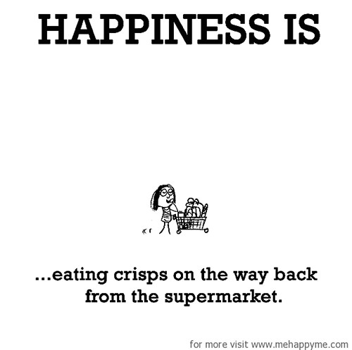 Happiness #480: Happiness is eating crisps on the way back from the supermarket.