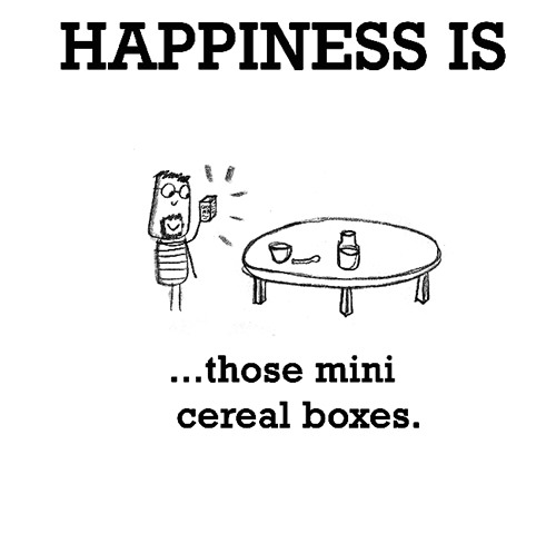Happiness #542: Happiness is those mini cereal boxes.