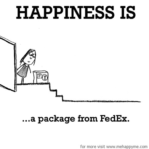 Happiness #555: Happiness is a package from FedEx.