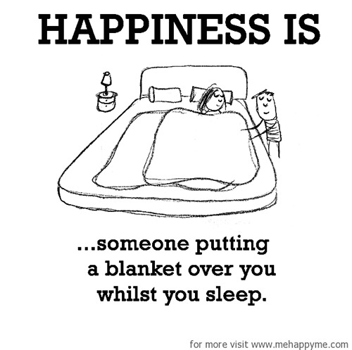 Happiness #594: Happiness is someone putting a blanket over you whilst you sleep.