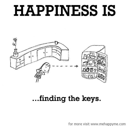 Happiness #603: Happiness is finding the keys.