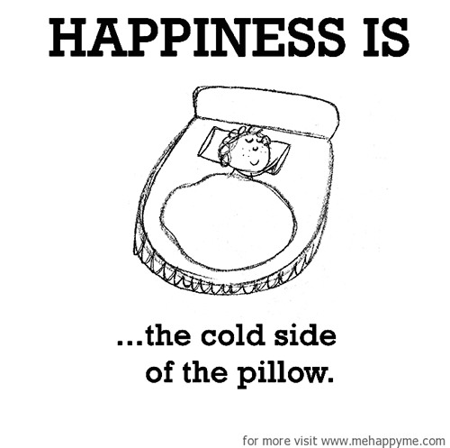 Happiness #620: Happiness is the cold side of the pillow.