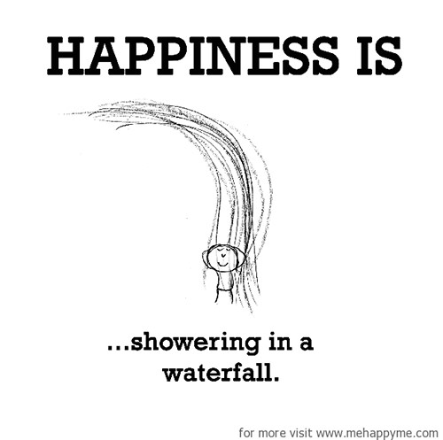 Happiness #636: Happiness is showering in a waterfall.
