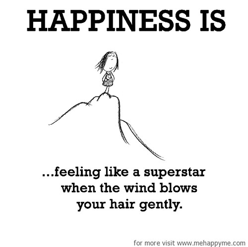 Happiness #663: Happiness is feeling like a superstar when the wind blows your hair gently.