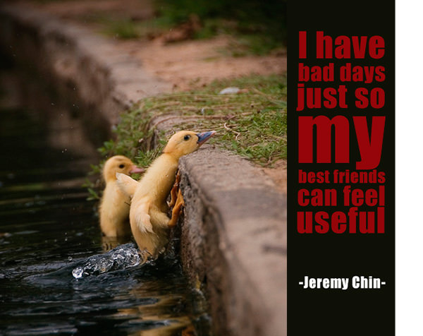 Jeremy Chin #74: I have bad days just so my best friends can feel useful.