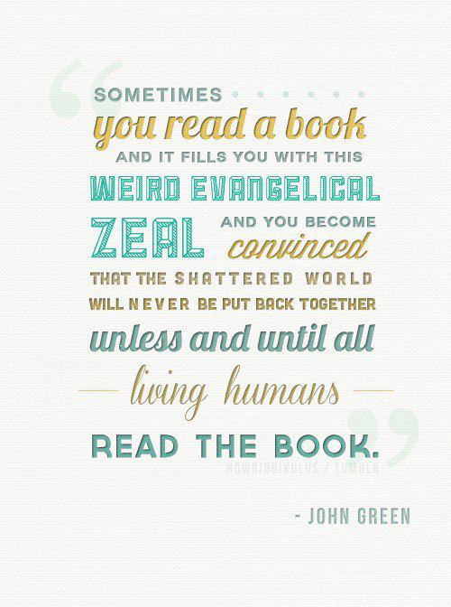 Literary #64: Sometimes you read a book and it fills you with this weird evangelical zeal and you become convinced that the shattered world will never be put back together unless and until all living humans read the book.