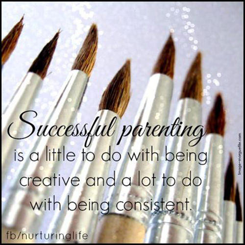 Parenting #4: Successful parenting is a little to do with being creative and a lot to do with being consistent.