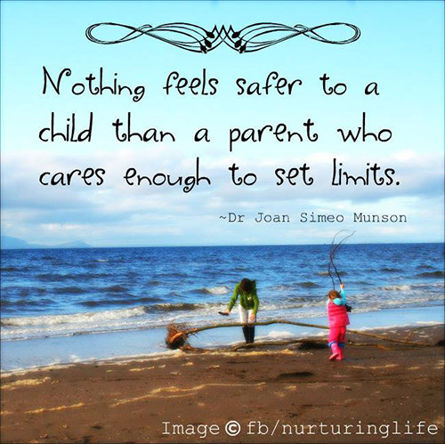Parenting #13: Nothing feels safer to a child that a parent who cares enough to set limits.