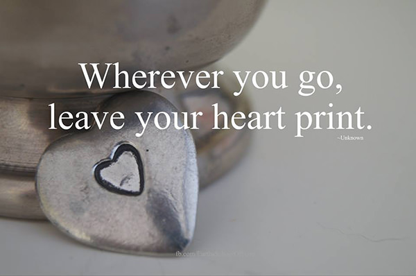 Spread Love #14: Wherever you go, leave your heart print.