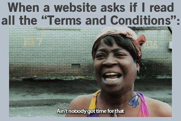 Tickled #105: Ain't Nobody Got Time For That Terms And Conditions Joke