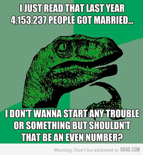 Tickled #121: Philosoraptor Comments on Marriage