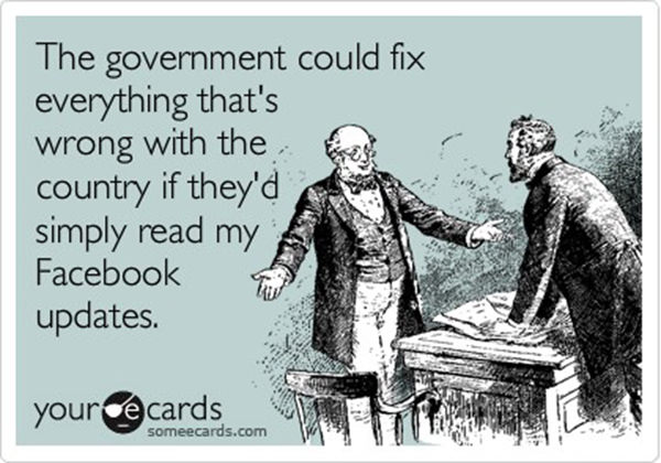 Tickled #130: Funny Facebook Poster on Government