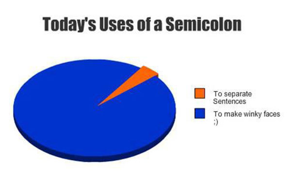 Tickled #140: Funny Semi Colon Pie Chart