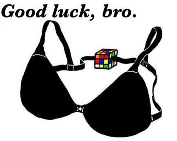 Tickled #180: Funny Bra and Rubix Cube Illustration