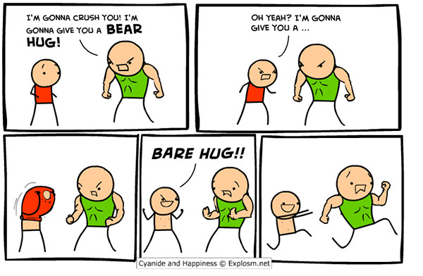 Tickled #259: Bear Hug vs Bare Hug