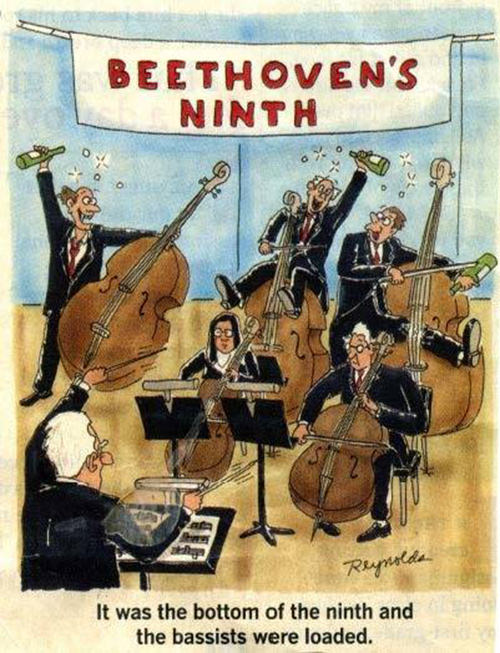Tickled #464: Beethoven's Ninth. It was the bottom of the ninth, and the bassists were loaded.