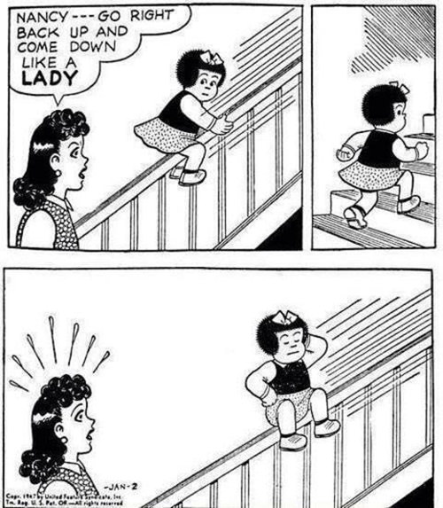 Tickled #504: Sliding Down The Stairs Like A Lady
