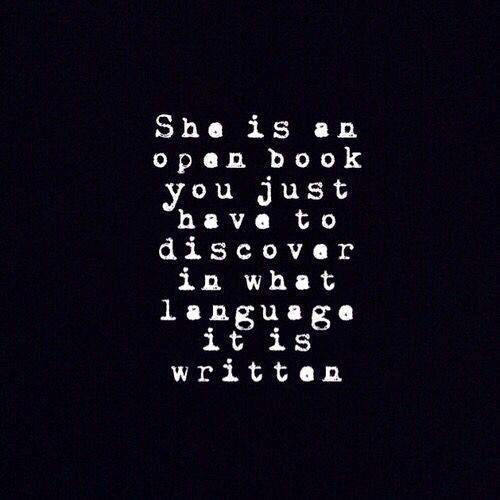 Tickled #588: She is an open book. You just have to discover in what language it is written.