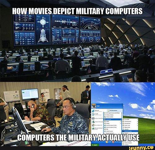 Tickled #622: How movies depict military computers vs computers the military actually use.