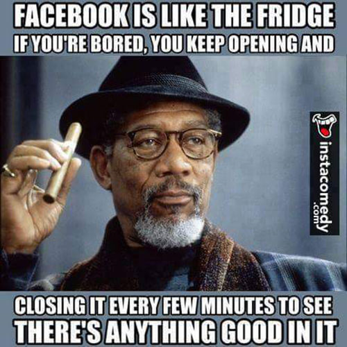 Tickled #647: Facebook is like the fridge. If you're bored, you keep opening and closing it every few minutes to see if there's anything good in it.