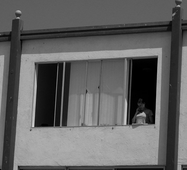 Quiet Times #21 by Jeremy Chin - On the phone by the Window, Venice Beach