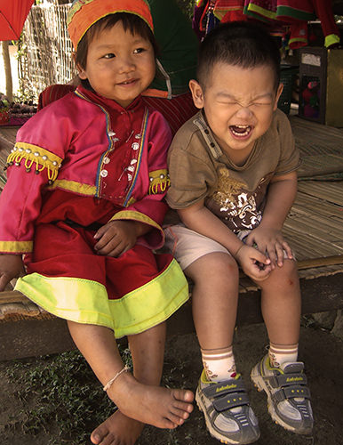 Sprouts #5 by Jeremy Chin - Oliver and Young Girl at Karen Village in Chieng Mai, Thailand